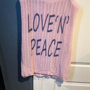 POL Pink Crew Neck Sweater with Ribbed Texture